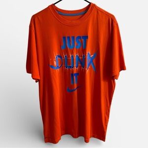 Nike Dri-FIT “Just Dunk It” Orange Graphic T-Shirt Men’s Medium Basketball Tee